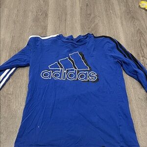 Adidas Royal Blue Long Sleeve with Black Stripes